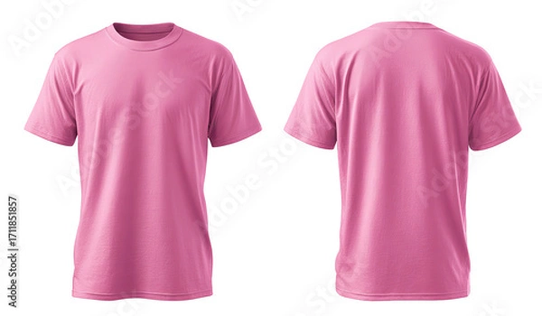 Fototapeta Front and back views of a light pink t-shirt