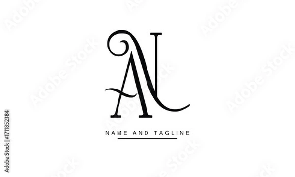 Obraz AN, NA, A, N  Abstract Letters Logo Monogram

