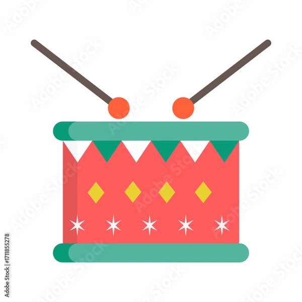 Fototapeta A drum isolated on white background.