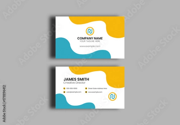 Fototapeta Simple Corporate Business Card Layout