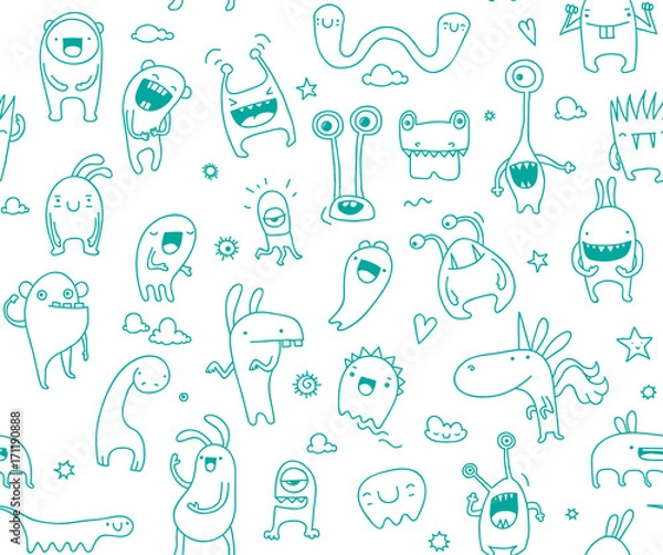 Obraz Seamless monster pattern
