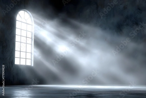 Obraz Ethereal light streaming through a dusty window