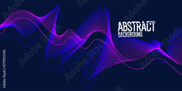Obraz A design element. Vector graphics. Abstract illustration for the presentation and placement of various text information. A simple, elegant background with wavy lines.