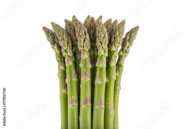 Obraz Fresh green asparagus stalks arranged neatly against a plain background, ideal for culinary use