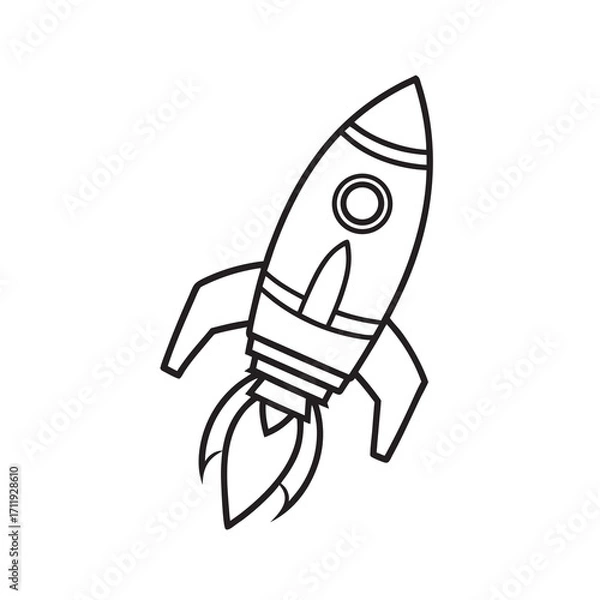 Fototapeta Cartoon Vector Doodle Rocket
