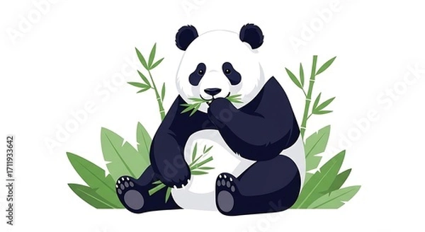 Obraz Panda Eating Bamboo.