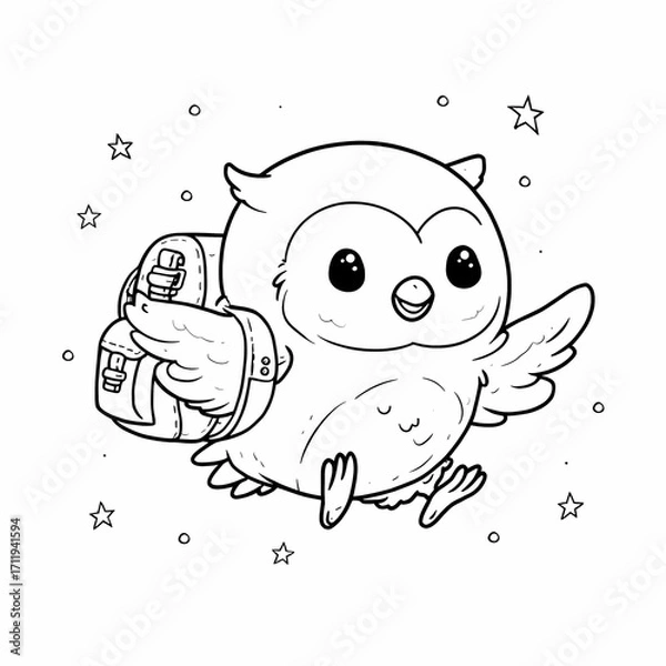 Obraz funny cartoon illustration owl