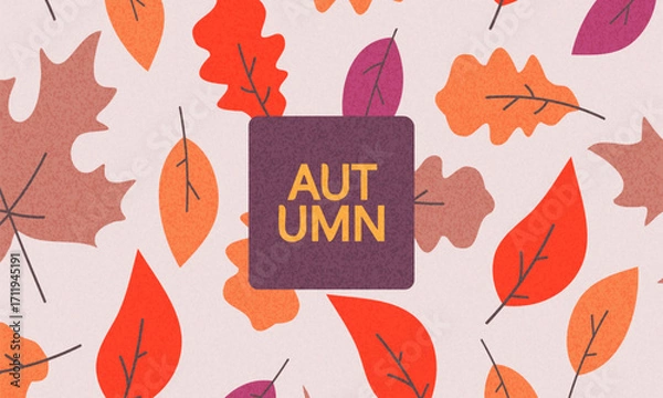 Fototapeta Trendy autumn poster, banner and card with colorful castings. Abstract autumn background, template for advertising, sales, websites, social networks and printing.