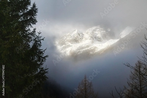 Obraz clouds in the mountains