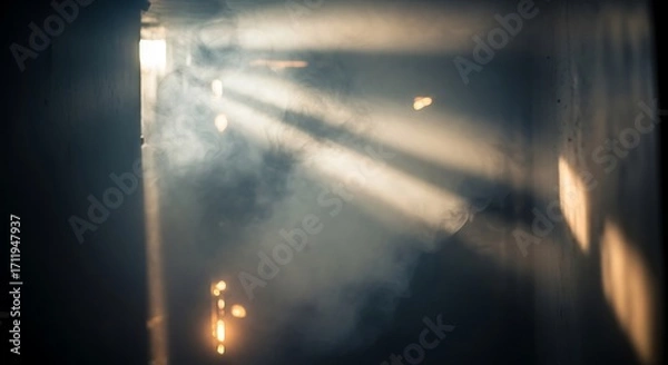 Obraz Sunlight Streaking Through a Dark Space.