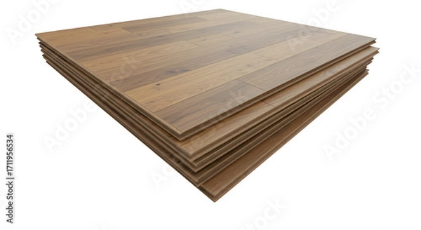 Obraz Brown wood texture showcases floor panels stacked on dark background. Suitable for product showcase, advertising, branding, and website design.