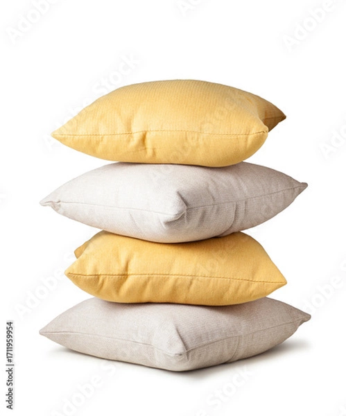 Obraz Four sofa cushions on white background