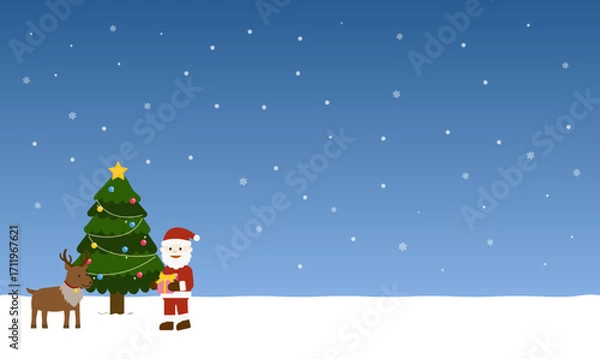 Obraz クリスマスの背景イラスト