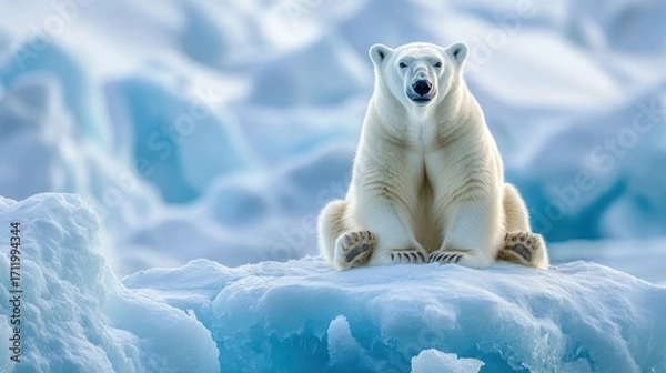 Fototapeta Majestic Polar Bear on Arctic Ice