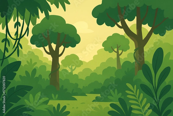 Obraz 24. Cartoon Forest Background