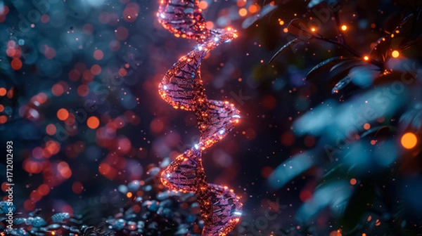 Fototapeta Concept of the evolution of human DNA in the distant future