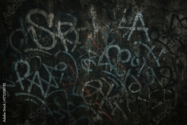 Obraz Dark Graffiti Wall Background