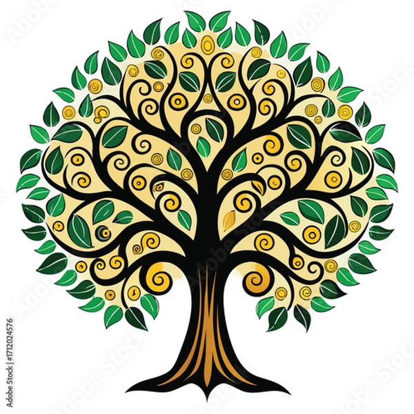 Fototapeta Tree vector, Tree design, Tree concept, Tree post, Tree cartoon, Tree icon, Tree template, Tree art, Tree topics, Tree doodle, Tree clipart