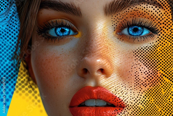 Fototapeta Surreal Retro Fashion Collage Exploring Mental Identity and Expression, Generative AI