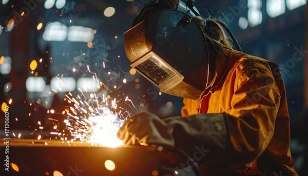 Fototapeta Authentic industrial images in RAW look: factory halls, heavy machinery, construction sites and production facilities. Realistic stock imagery without logos, suitable for business, economy, technology