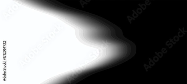 Obraz 墨で描いたような流線形の波の背景　ベクター素材