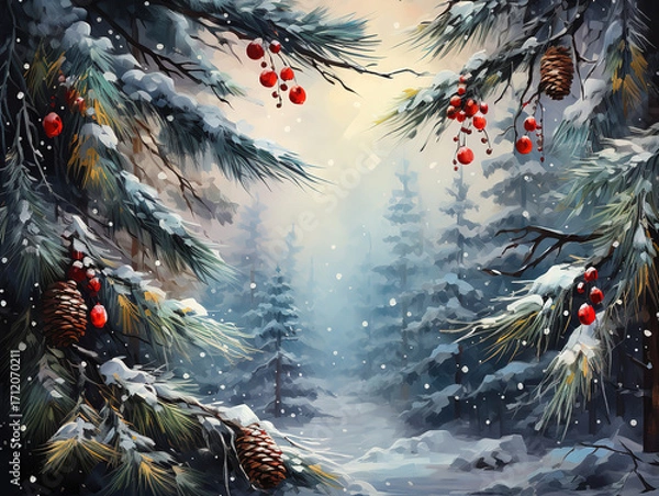 Fototapeta Superb Selection of realistic and golden christmas ornaments