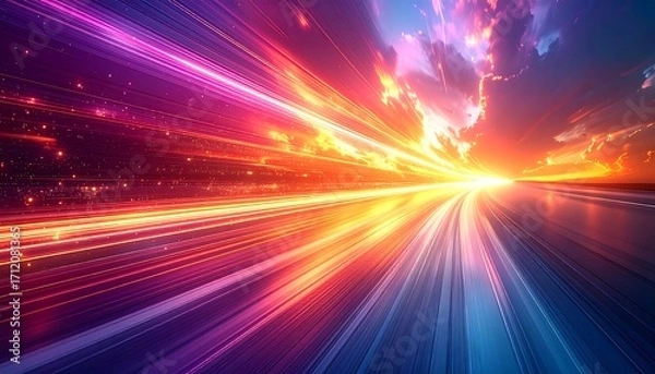 Obraz A vibrant, fast-moving highway