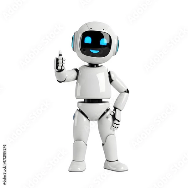 Fototapeta Robot Standing Hands on Hips - AI Confidence, Readiness, Authority, Problem-Solving Posture, Digital Expert