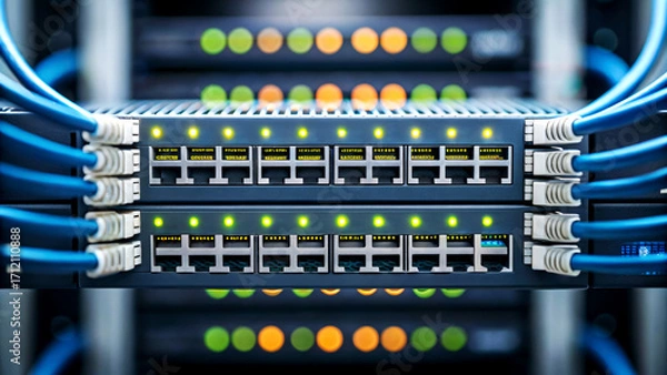 Fototapeta AI-Driven Network Management Enhancing Connectivity and Performance in Data Centers through Agentic Solutions in a High-Tech Environment