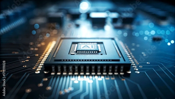 Fototapeta AI-Driven Agentic Technology Revolutionizing Circuit Design Innovation Hub Digital Content Futuristic Environment Macro Viewpoint Concept of Intelligent Systems