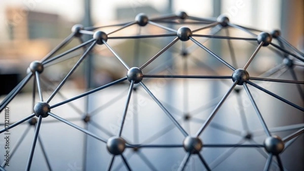Fototapeta Dynamic AI-Driven Agentic Network Structures in Modern Urban Environments Visual Representation of Connectivity and Complexity from a Strategic Viewpoint