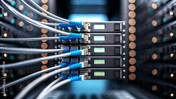 Fototapeta AI-Driven Network Management Event Data Center Optimization Insights for Agentic Solutions in a High-Tech Environment