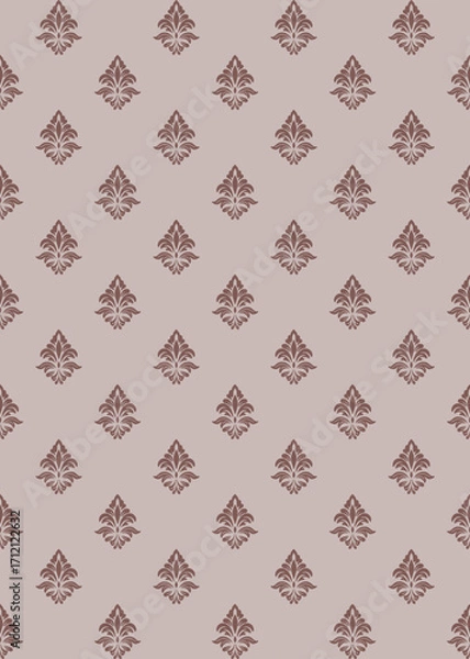 Fototapeta Elegant Damask Seamless Pattern. Vector design for Wallpaper, Fabric, Branding, Packaging, Invitations, Wedding, Home Decor Design