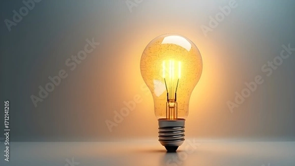 Fototapeta Golden Abstract Business Lightbulb with Circuit Copy Space