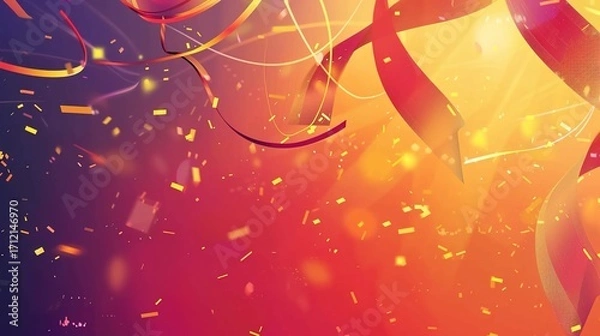 Fototapeta National Day background pictures capture the essence of patriotism and celebration, showcasing vivid red flags waving proudly against clear blue skies, intricate flower arrangements lining city street