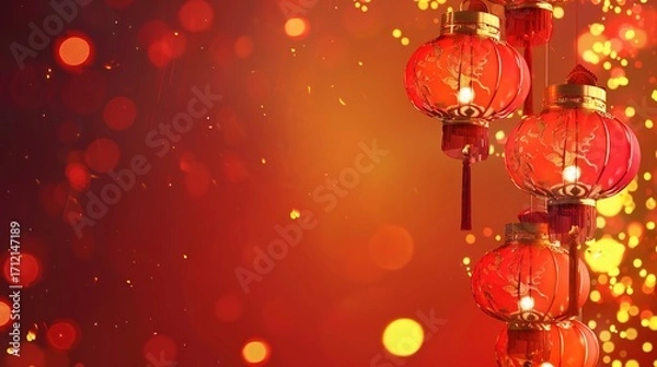 Fototapeta National Day background pictures capture the essence of patriotism and celebration, showcasing vivid red flags waving proudly against clear blue skies, intricate flower arrangements lining city street