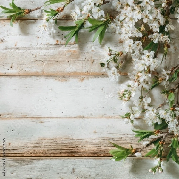 Obraz light and airy springtime background in wood texture