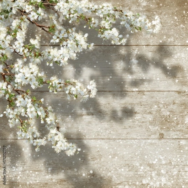 Obraz light and airy springtime background in wood texture