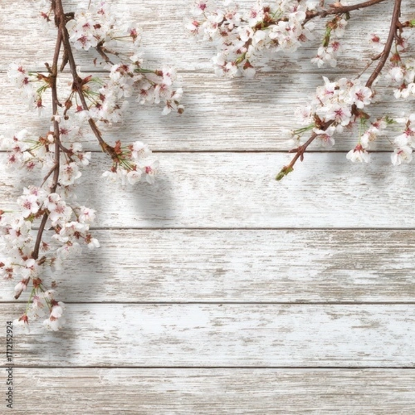 Obraz light and airy springtime background in wood texture