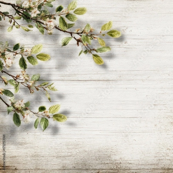 Obraz light and airy springtime background in wood texture