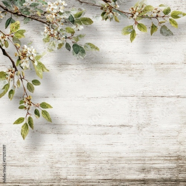 Obraz light and airy springtime background in wood texture