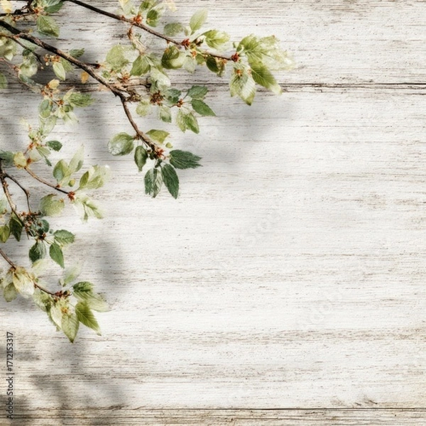 Obraz light and airy springtime background in wood texture