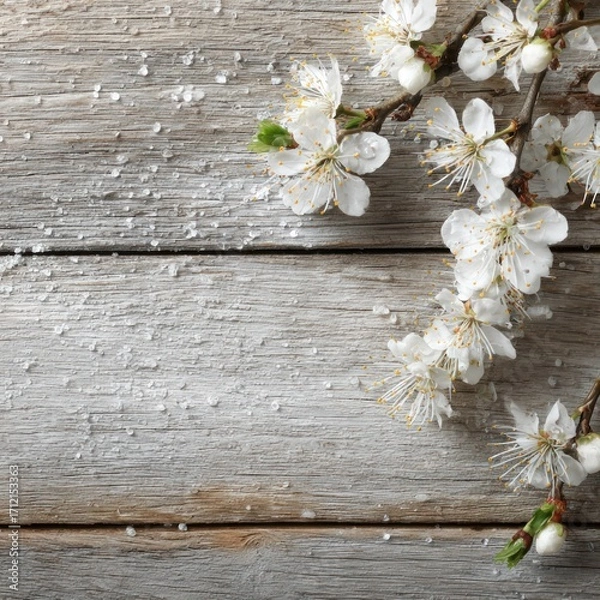 Obraz light and airy springtime background in wood texture