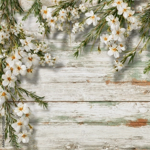 Obraz light and airy springtime background in wood texture