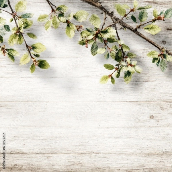 Obraz light and airy springtime background in wood texture