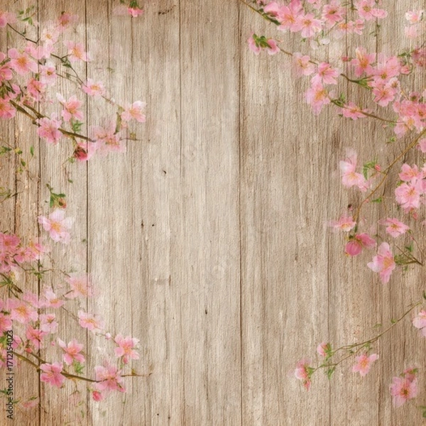 Obraz light and airy springtime background in wood texture