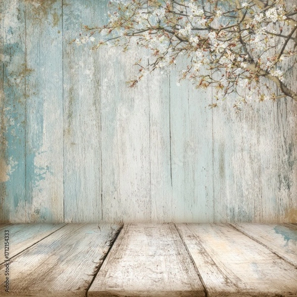 Obraz light and airy springtime background in wood texture