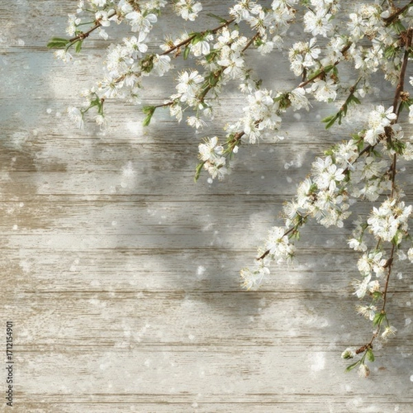 Obraz light and airy springtime background in wood texture