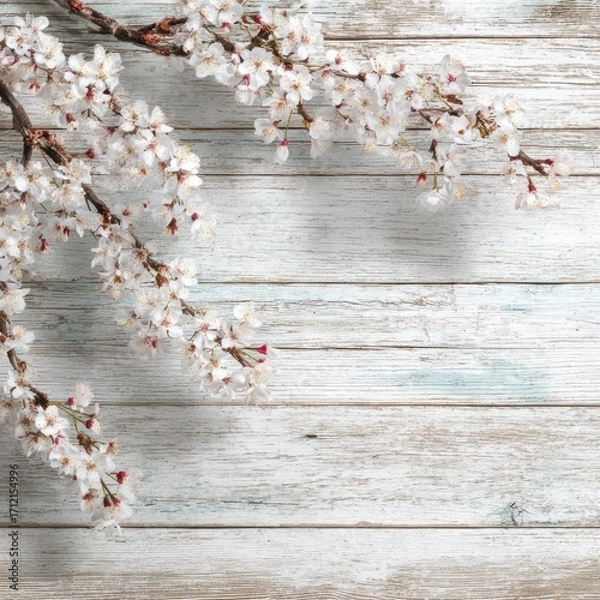 Obraz light and airy springtime background in wood texture