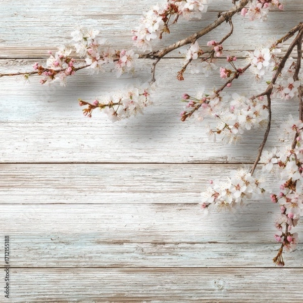 Obraz light and airy springtime background in wood texture